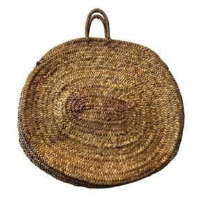 Unique Rattan Woven Braided Round Tote Top Handle Bag Beach Summer Purse